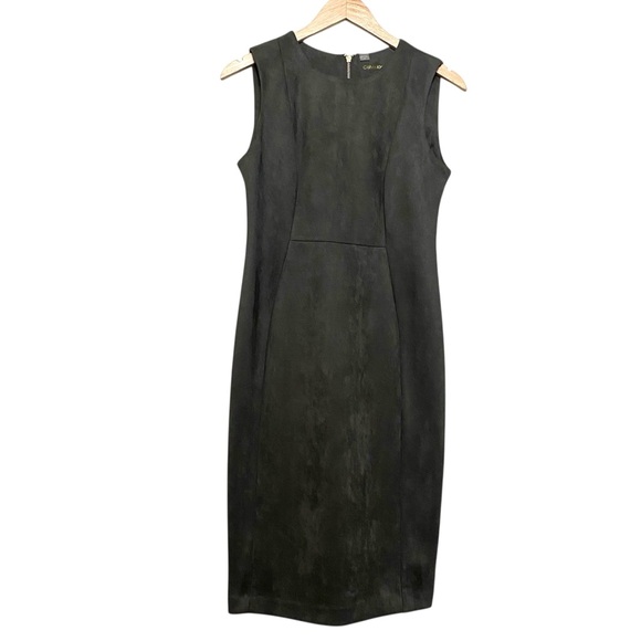 Calvin Klein Dresses & Skirts - NWT  Calvin Klein Elegant Olive Green Suede Sheath Sleeveless Midi Dress Sz 8